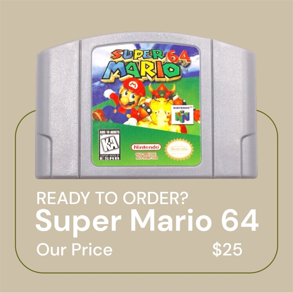 Nintendo Super Mario 64 Cartridge - Gray